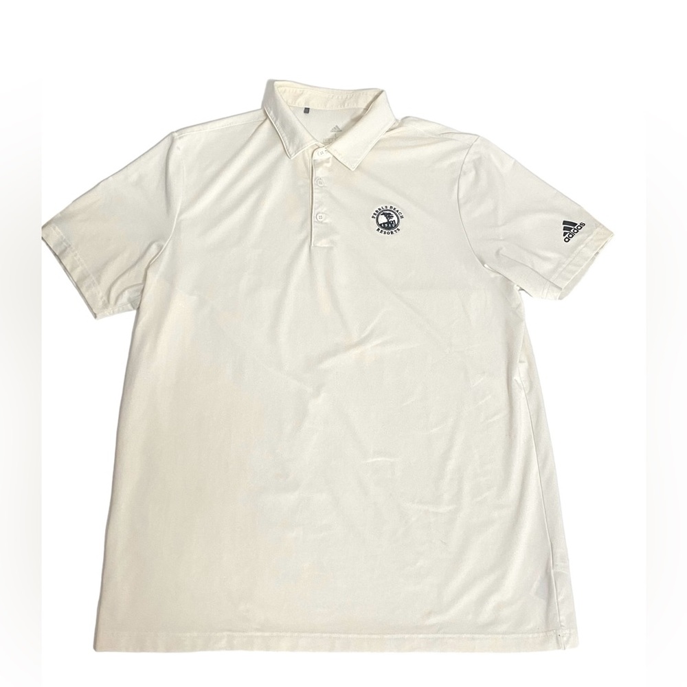 Adidas Pebble Beach Men's Solid Performance Polo, Size Large, White